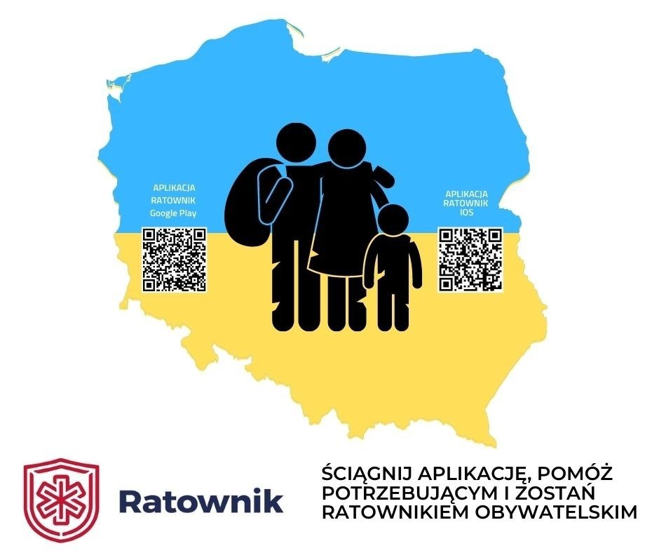 Aplikacja Ratownik to ułatwienie dla uchodźców jak i wsparcie dla wolontariuszy!
