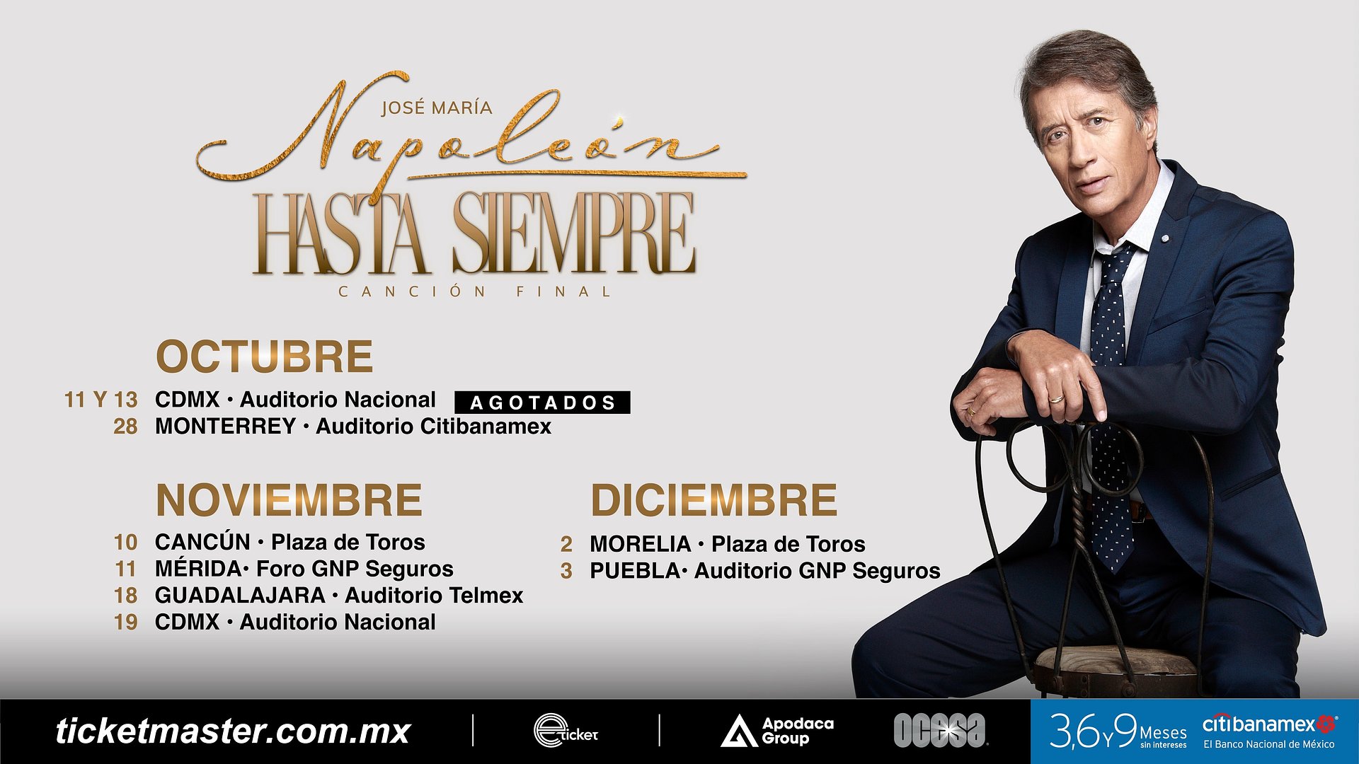 NAPOLEÓN: Hasta Siempre llegará a Cancún, Mérida, Morelia y Puebla