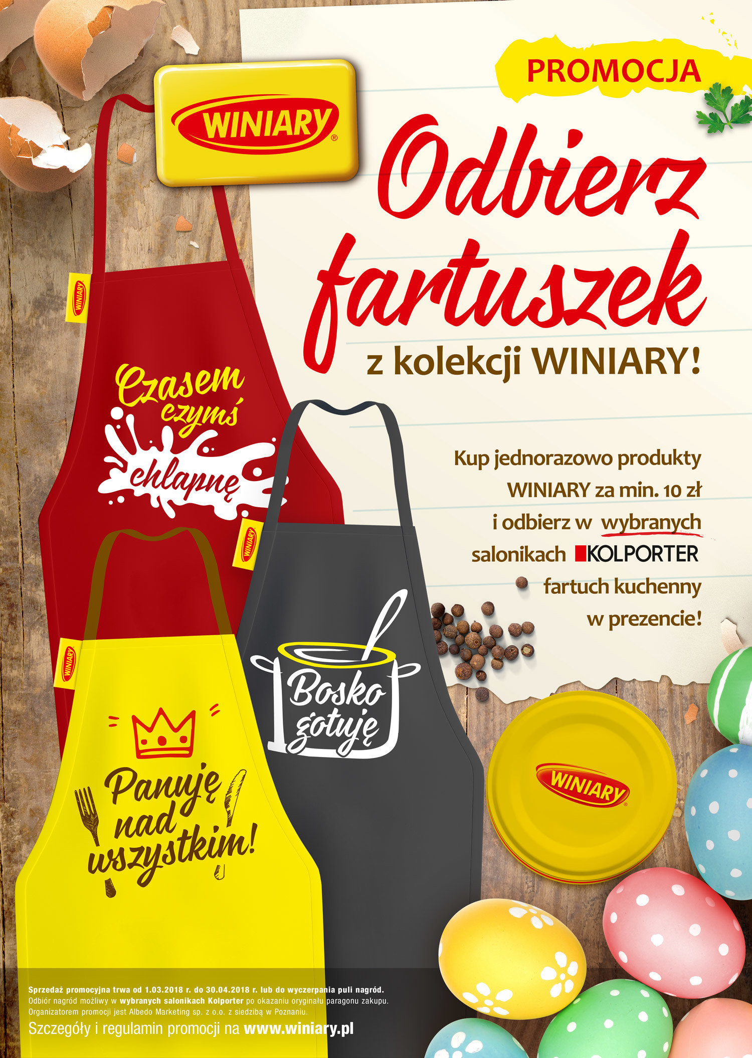 Fartuszki WINIARY w salonikach Kolportera