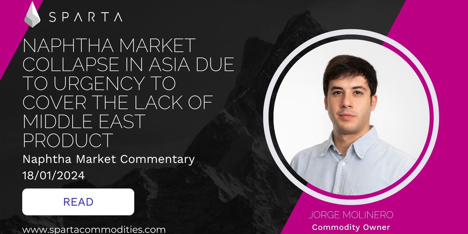 Naphtha market collapse in Asia due to urgency to cover the lack of Middle East product