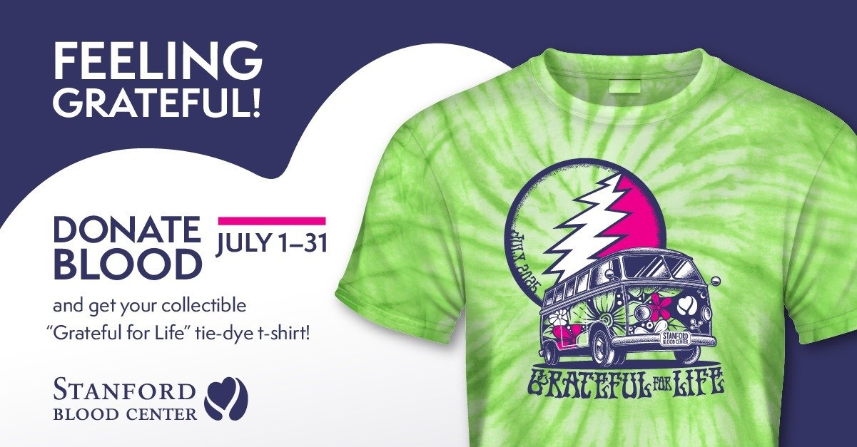 Free Tie-Dye T-shirt for All Blood Donors in July!