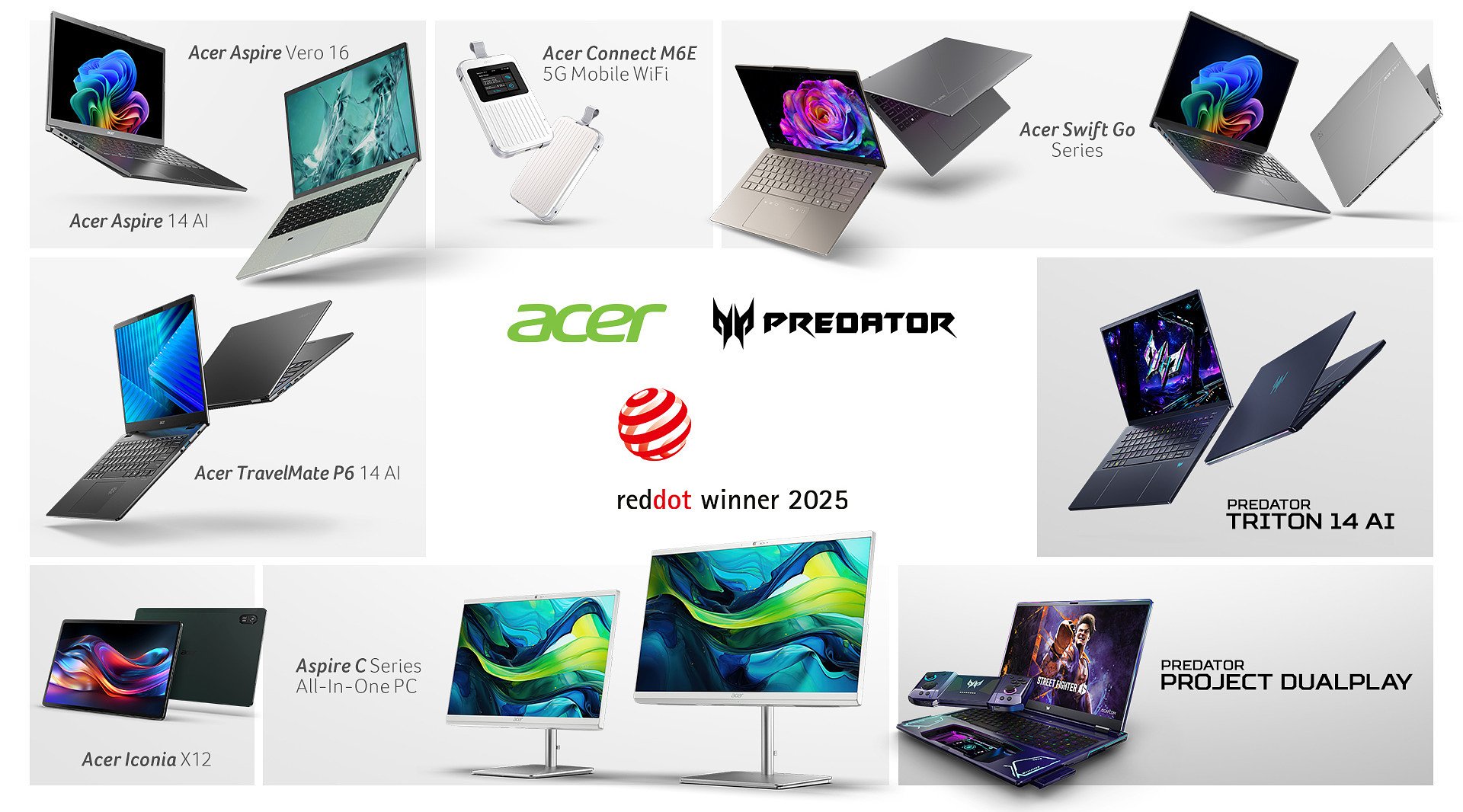 Zahlreiche Auszeichnungen bei den Red Dot Product Design Awards 2025 für Acer