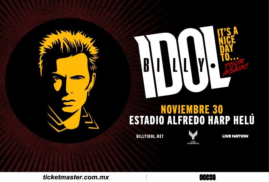 Billy Idol llegará a la CDMX con su It's A Nice Day To... Tour Again!