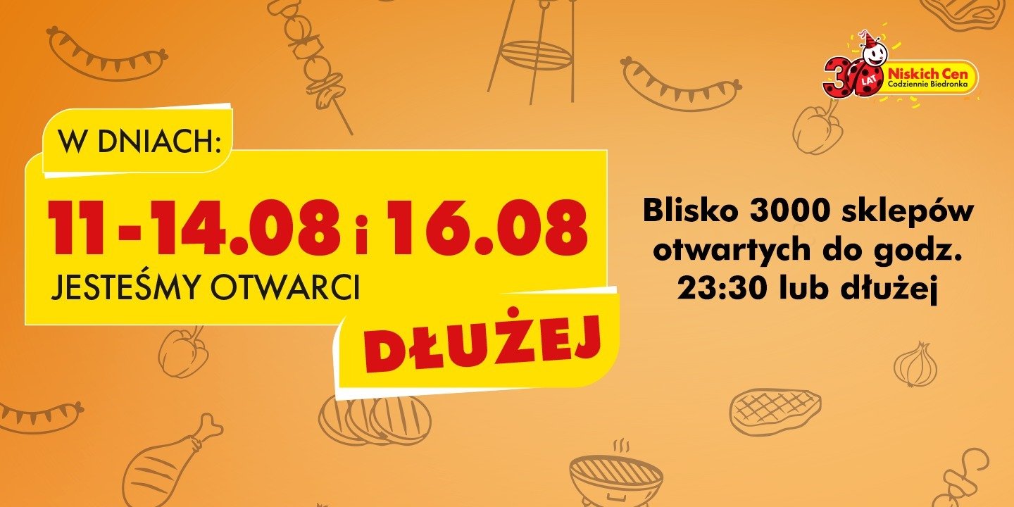 Biedronka otwarta dłużej przed długim weekendem