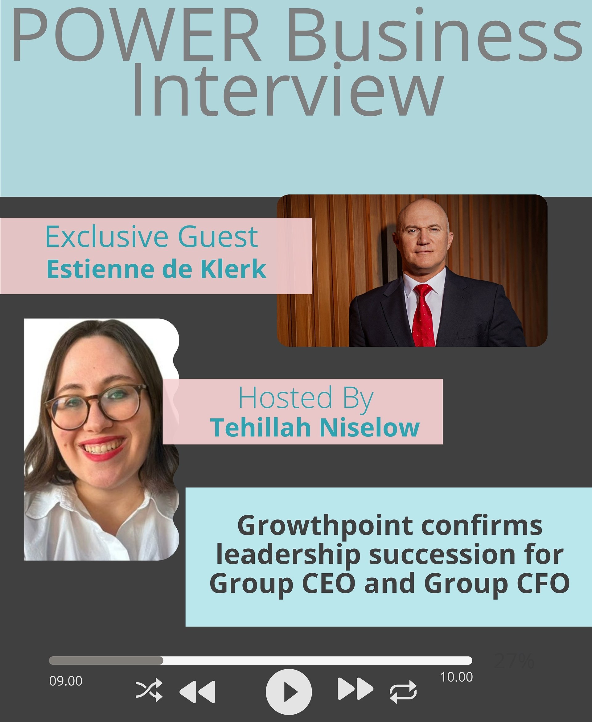Tehillah Niselow speaks to Estienne de Klerk, SA CEO at Growthpoint Properties