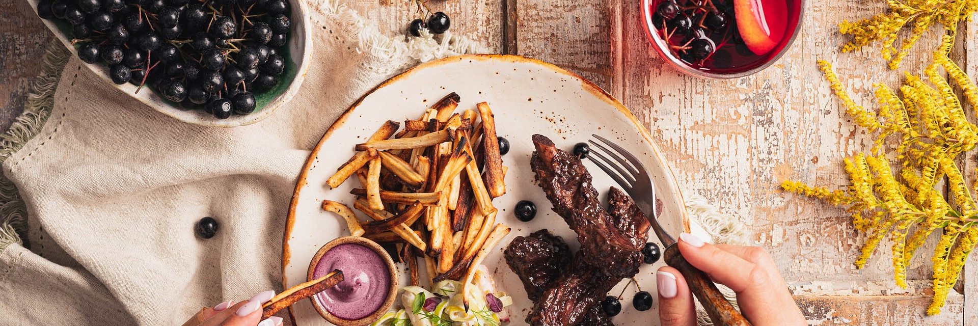 Żeberka w aroniowym sosie BBQ
