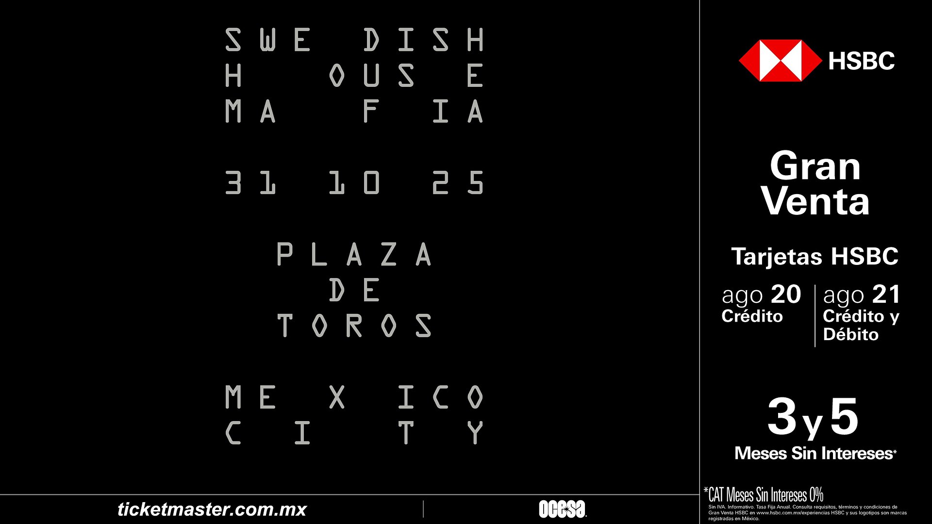 SWEDISH HOUSE MAFIA ANUNCIA SHOW EL 31 DE OCTUBRE EN PLAZA DE TOROS LA MÉXICO, CIUDAD DE MÉXICO