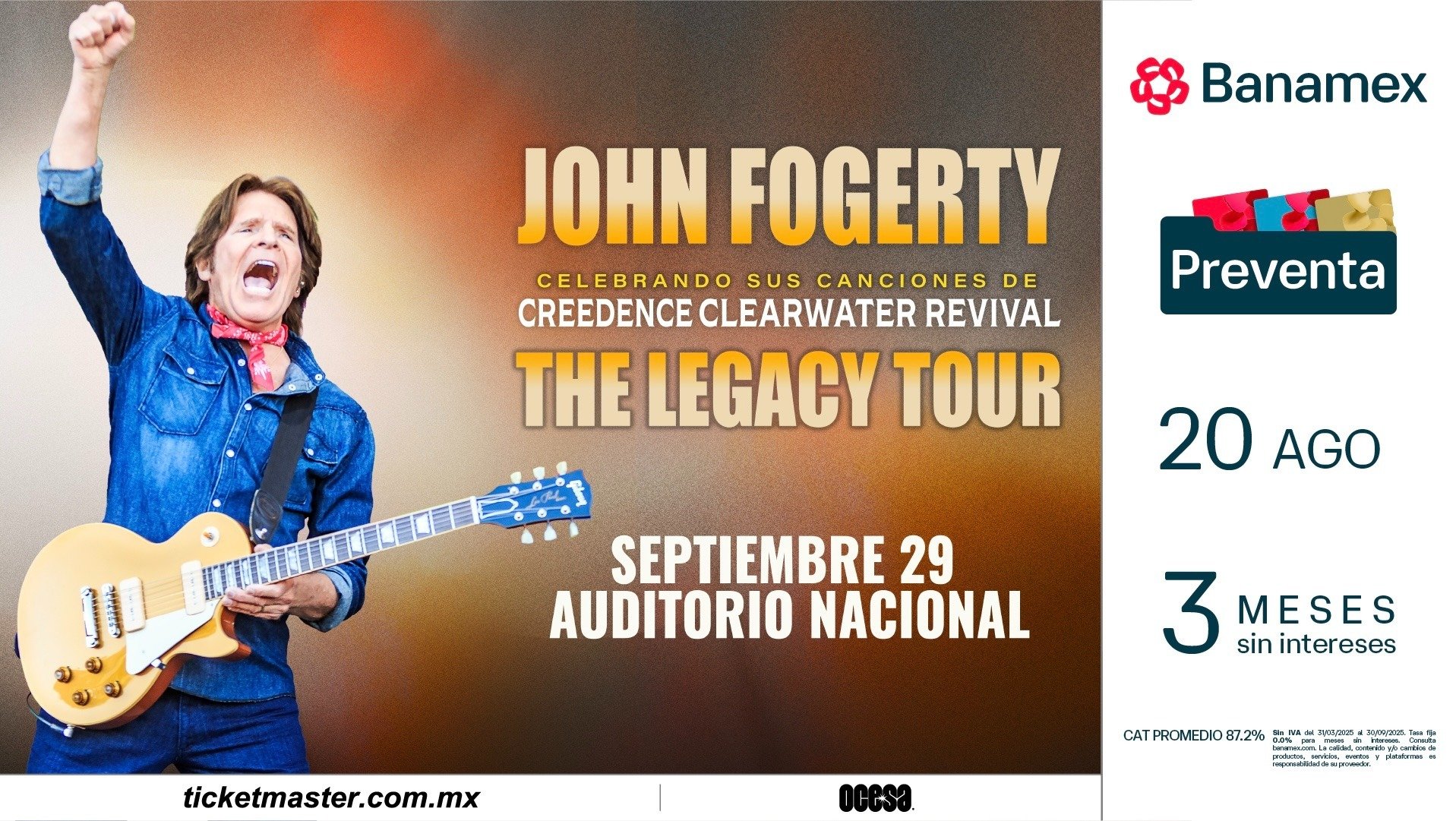 John Fogerty, el histórico líder de Creedence Clearwater Revival regresa a la Ciudad de México después de casi 20 años para celebrar la recuperación de su legado musical
