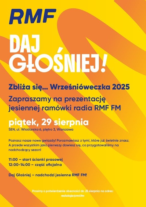 Wrześnióweczka 2025, czyli RMF FM zaprasza na pierwszą w historii premierę jesiennej ramówki!