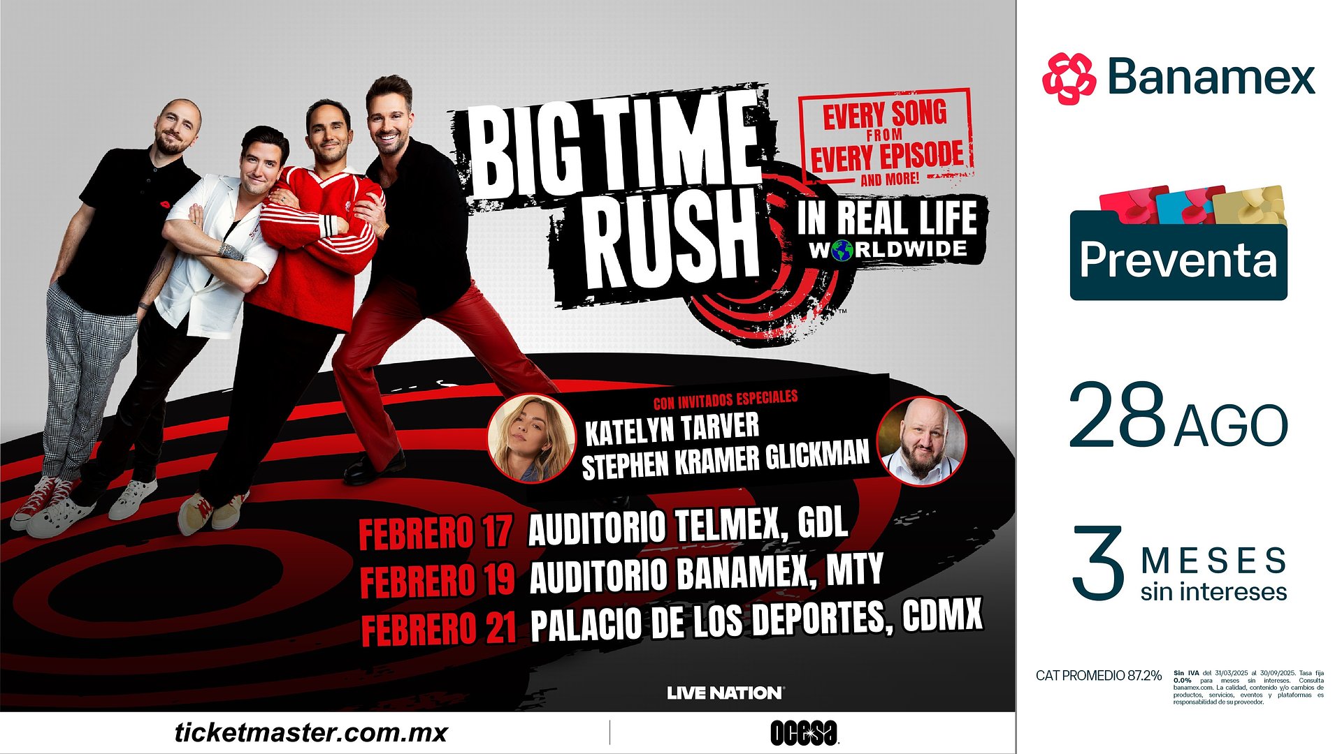 BIG TIME RUSH EXTIENDEN SU GIRA MUNDIAL IN REAL LIFE A 2026 CON NUEVAS FECHAS AGREGADAS EN MÉXICO, SUDAMÉRICA, HAWÁI, AUSTRALIA Y EAU