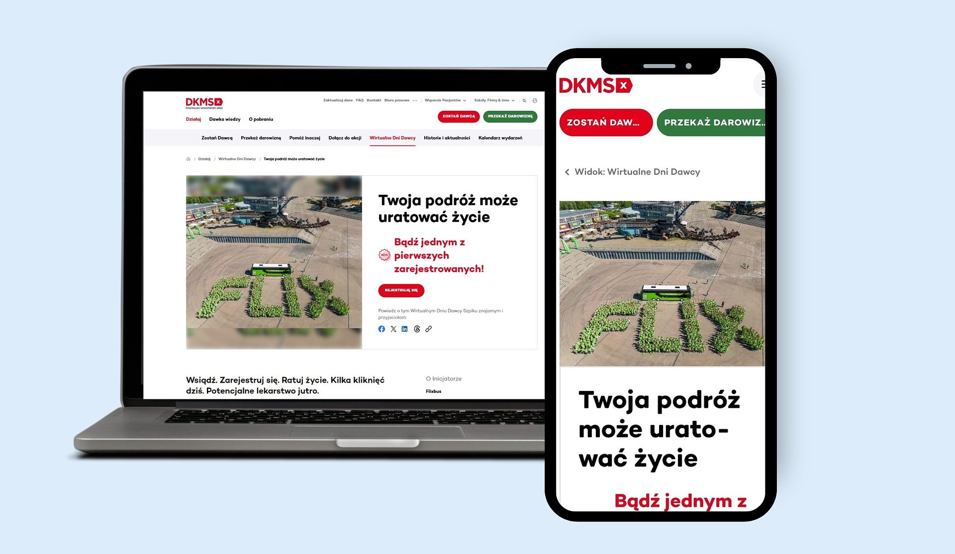 Wybierasz się na wakacje, wyjazd służbowy, city break? Twoja podróż może uratować komuś życie! DKMS i Flix łączą siły w walce z nowotworami krwi