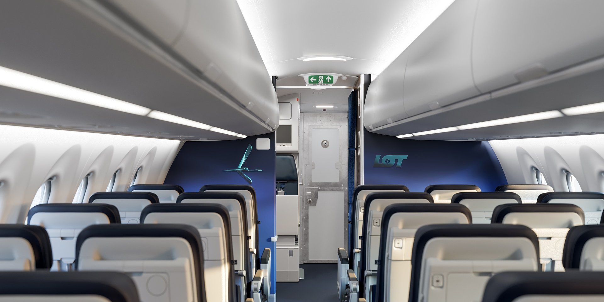 Tak będą wyglądały wnętrza samolotów Airbus A220 we flocie Polskich Linii Lotniczych LOT