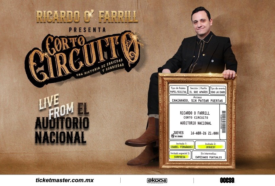 Ricardo O’Farrill llegará al Auditorio Nacional con Corto Circuito, una historia de ebriedad y sobriedad