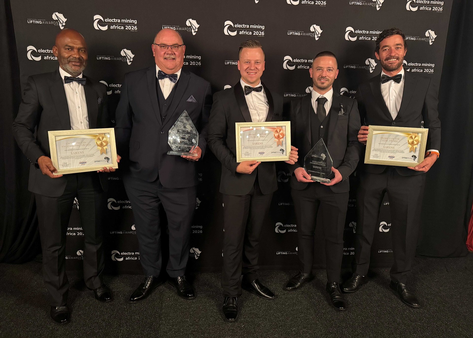Sarens receives the Excellence in Engineering and Best Project of the Year awards at the Lifting Africa Awards
