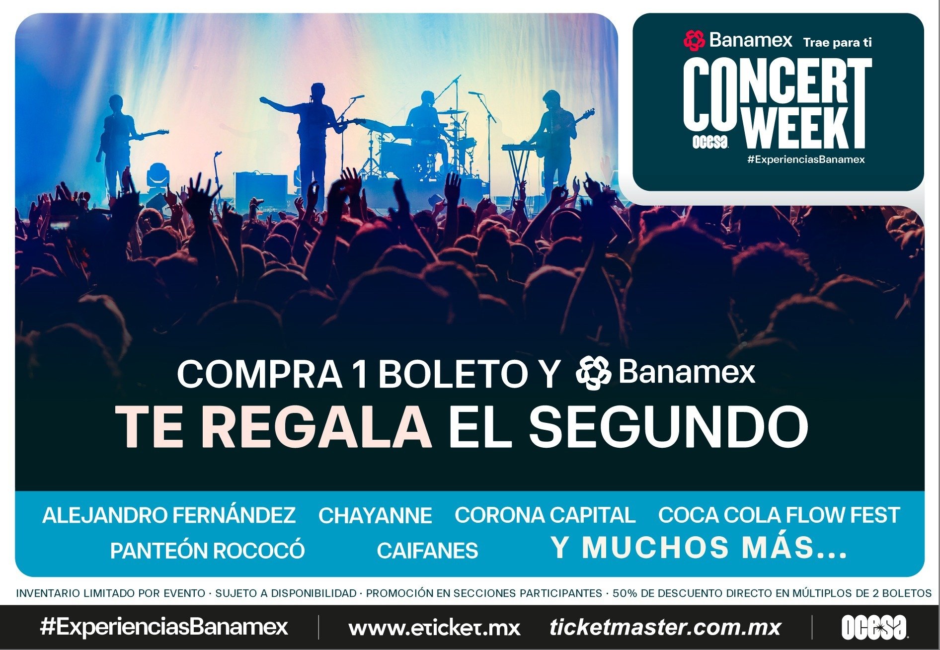 ¡La noticia que estabas esperando! Banamex trae para ti una edición más de: OCESA CONCERT WEEK