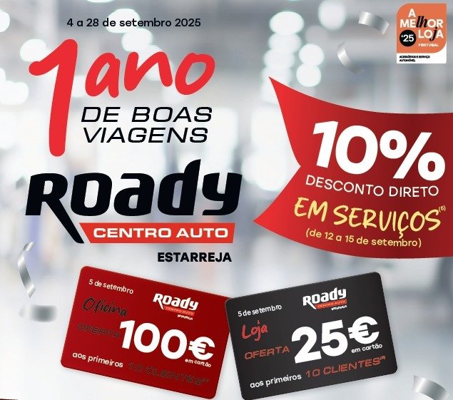 Roady de Estarreja celebra 1.º aniversário com ofertas especiais para os clientes