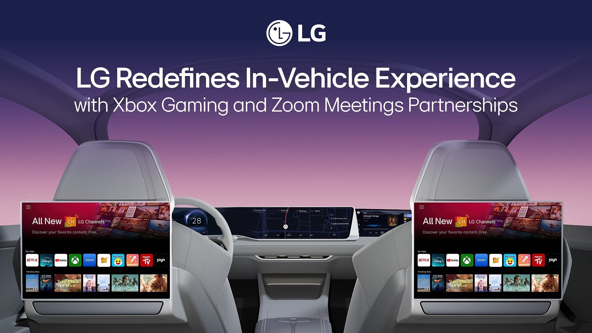 LG wprowadza nowe funkcje cyfrowe do pojazdów dzięki współpracy z Xbox i Zoom
