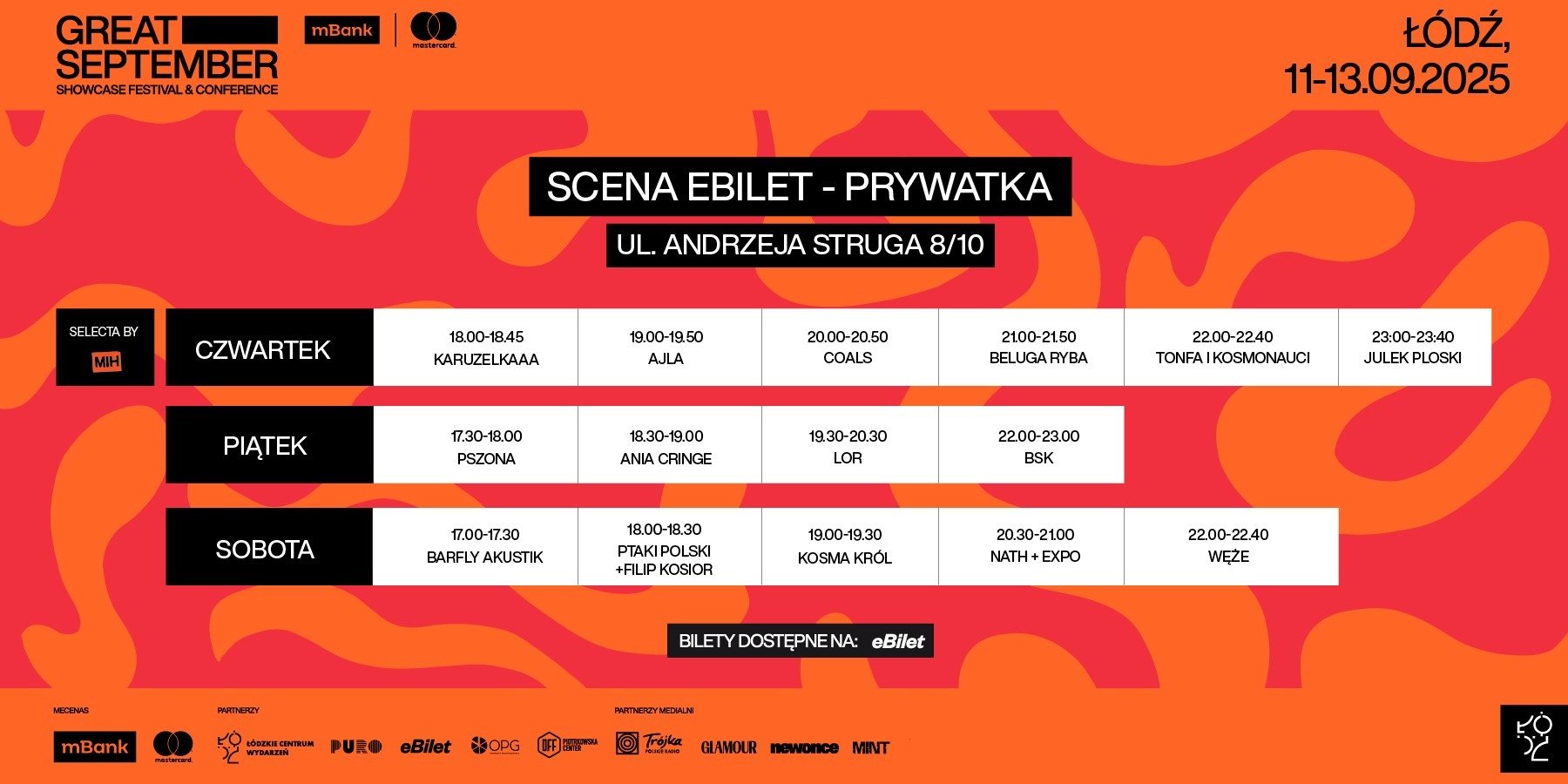 Scena eBilet na Great September 2025 - program