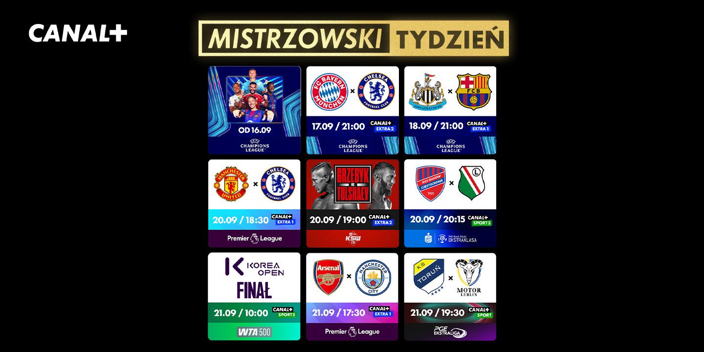 NADCHODZI „MISTRZOWSKI TYDZIEŃ” NA SPORTOWYCH ANTENACH &nbsp;CANAL+!