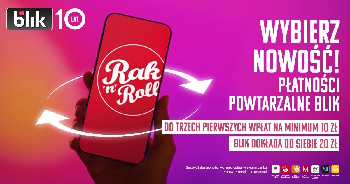 Wspieraj Rak’n’Roll za pomocą płatności powtarzalnych BLIKIEM – wspólna akcja fundraisingowa z technologiczną nowością