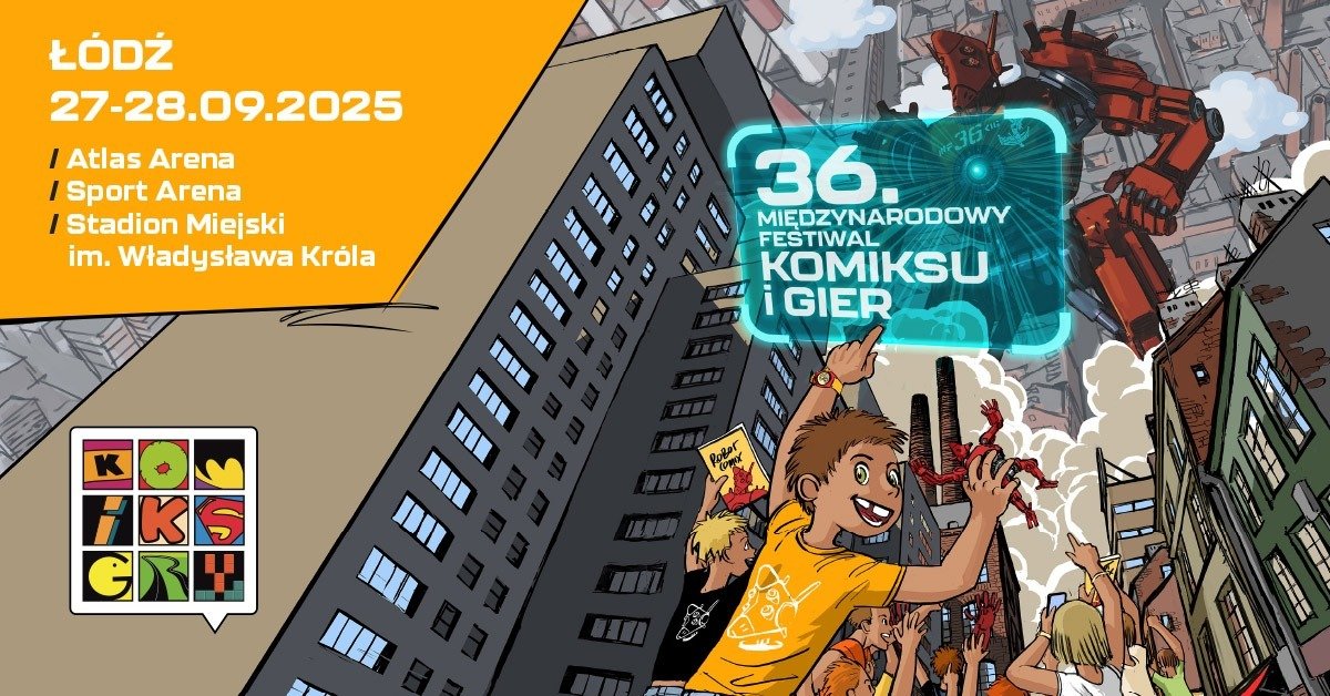 36. Międzynarodowy Festiwal Komiksu i Gier w Łodzi to największe w Polsce i jedno z najbardziej znaczących w Europie wydarzeń poświęconych sztuce komiksu, grom wideo i planszowym.