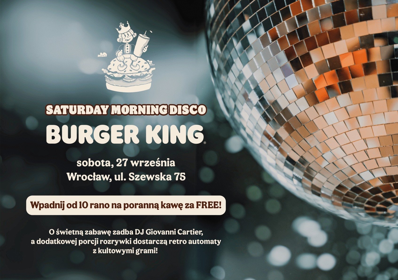 Burger King zaprasza na Morning Disco we Wrocławiu! Taneczny poranek przy kawie i pysznym śniadaniu
