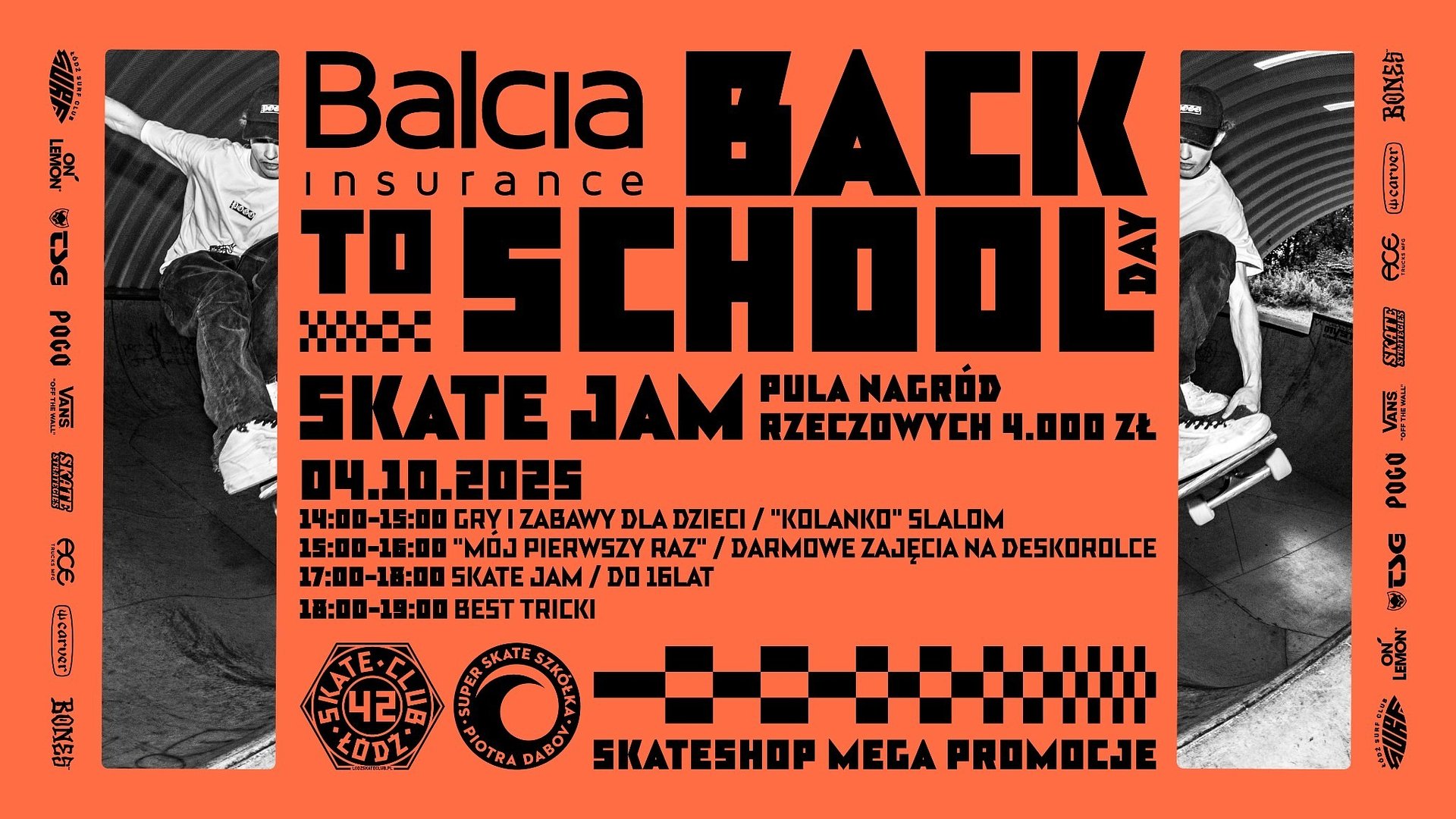 Skate Jam w Łodzi już w sobotę – pierwsze ollie, wielkie emocje. Balcia Insurance wspiera młodych pasjonatów sportu