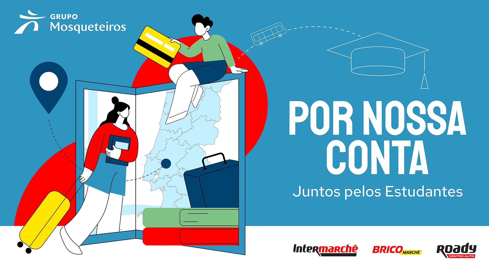 Grupo Mosqueteiros lança “Por Nossa Conta” e oferece propinas a 200 estudantes deslocados