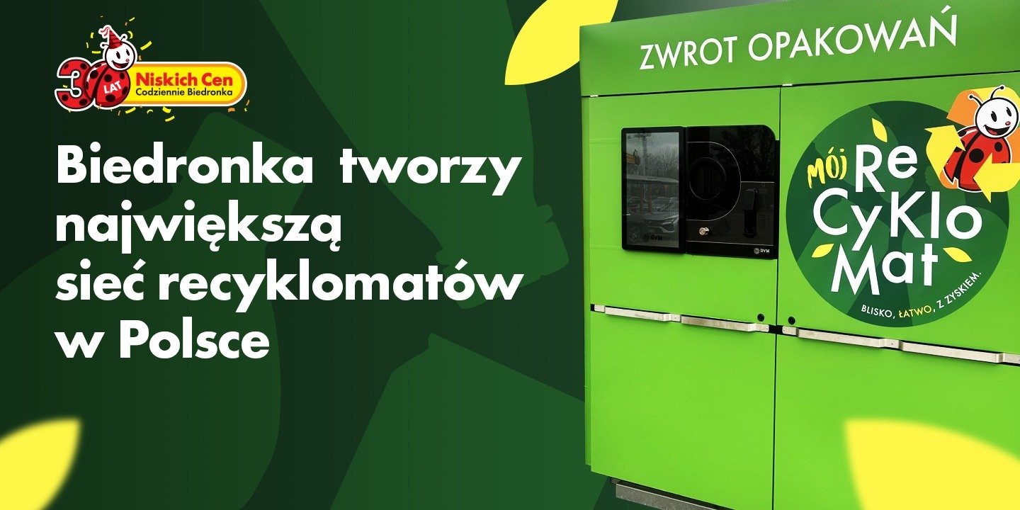 Biedronka inwestuje w największą w Polsce sieć recyklomatów – współpraca z RVM Systems