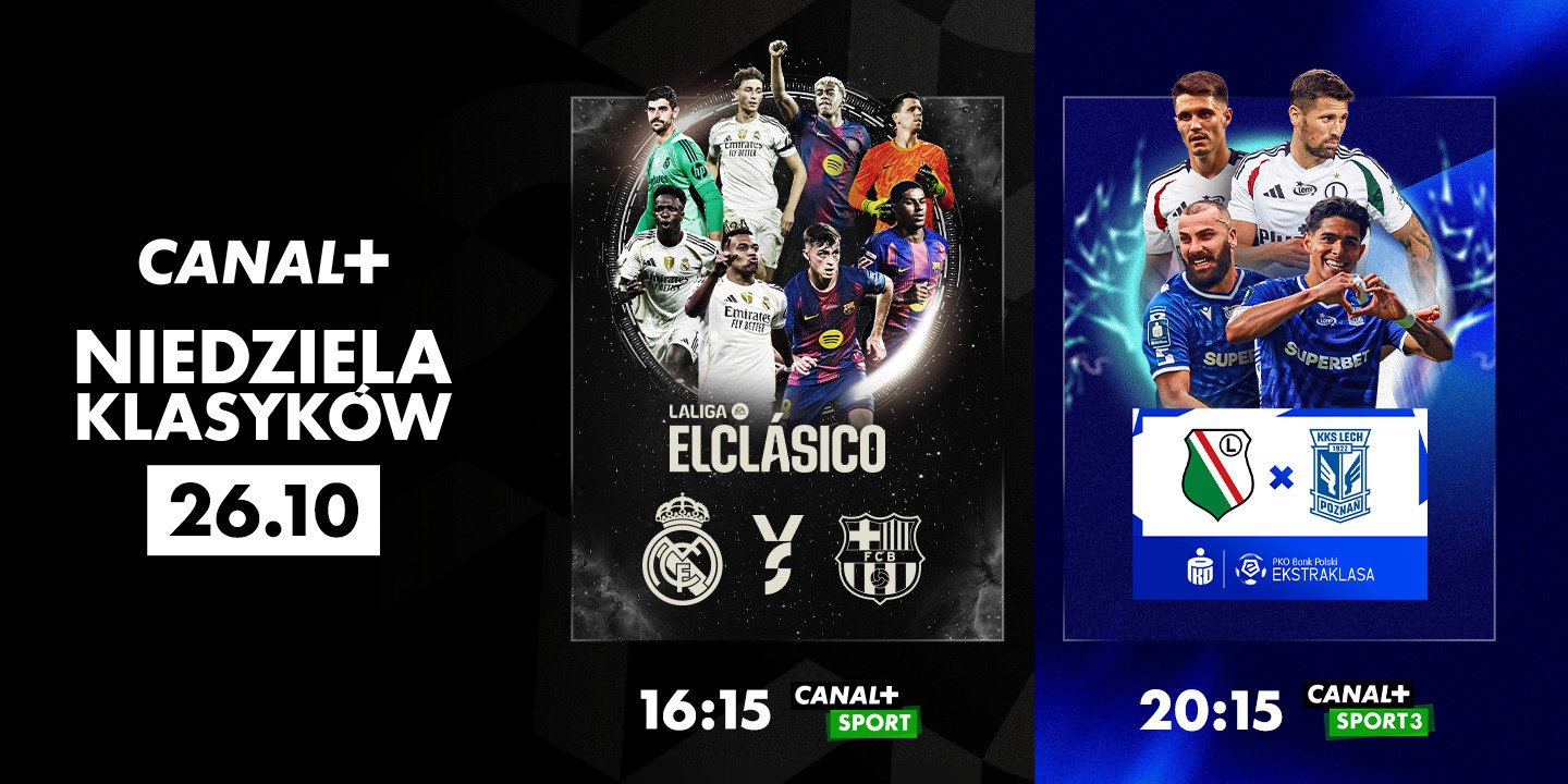 „Niedziela Klasyków”: Real – Barcelona i Legia – Lech w CANAL+!