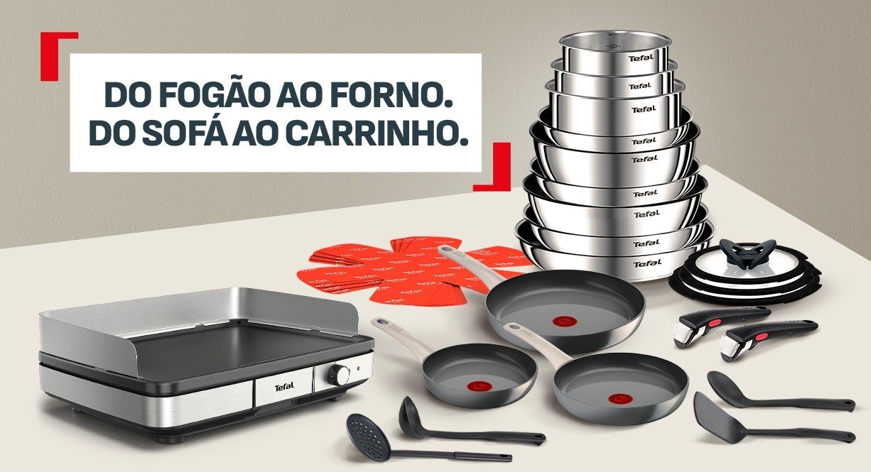 Do fogão ao forno. Do sofá ao carrinho. Chegou o novo site de vendas da Tefal!