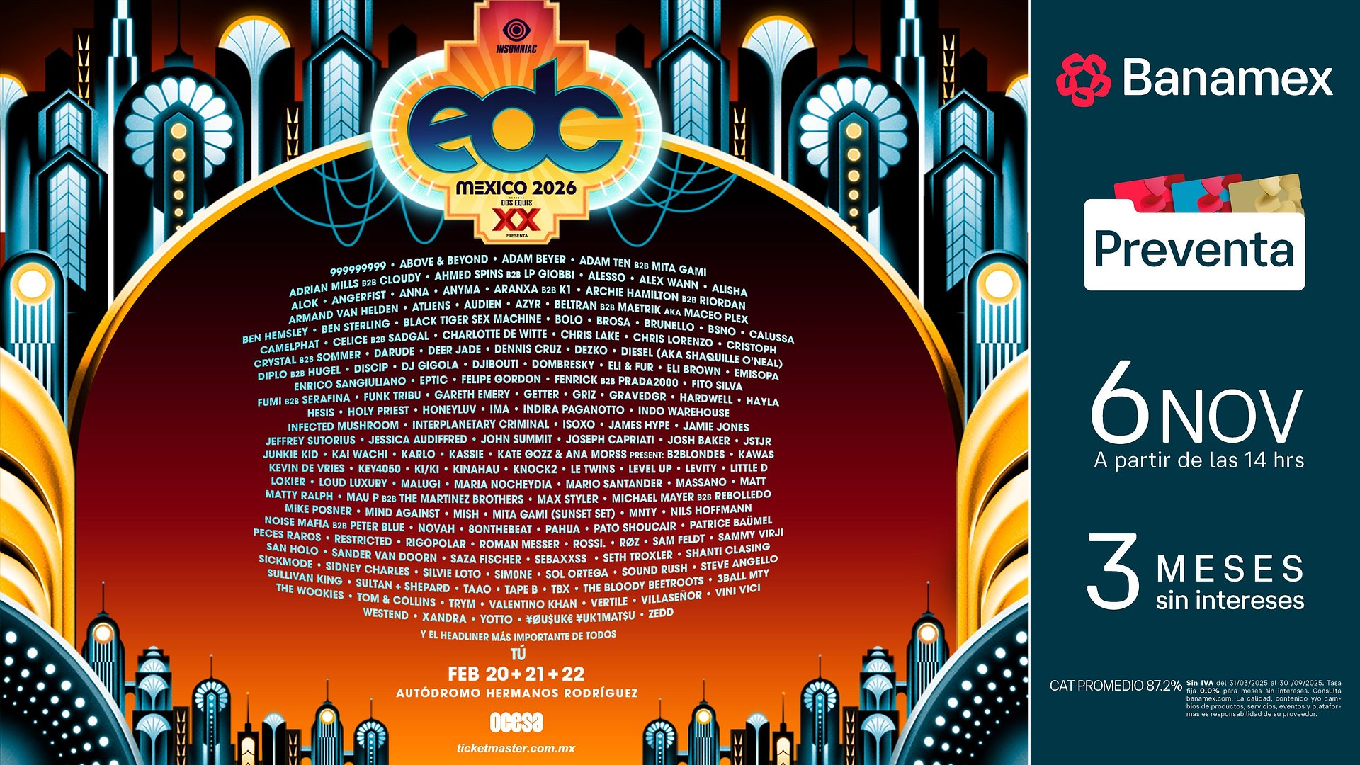 ¡EDC MÉXICO 2026 DEVELA EL LINEUP DEL FESTIVAL DE MÚSICA ELECTRÓNICA MÁS GRANDE DE LATINOAMÉRICA!