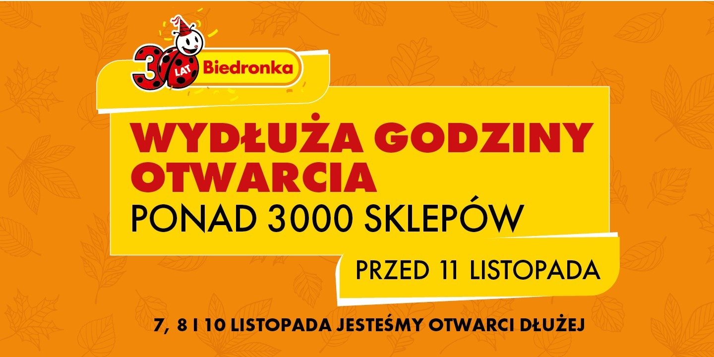 Biedronka wydłuża godziny otwarcia przed Świętem Niepodległości