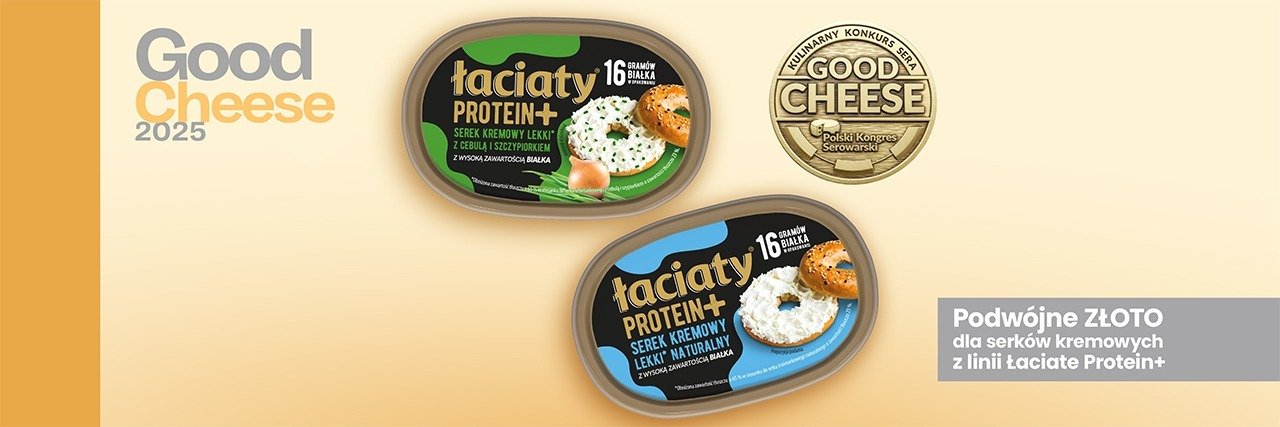 Podwójne złoto dla serków kremowych z linii Łaciate Protein+