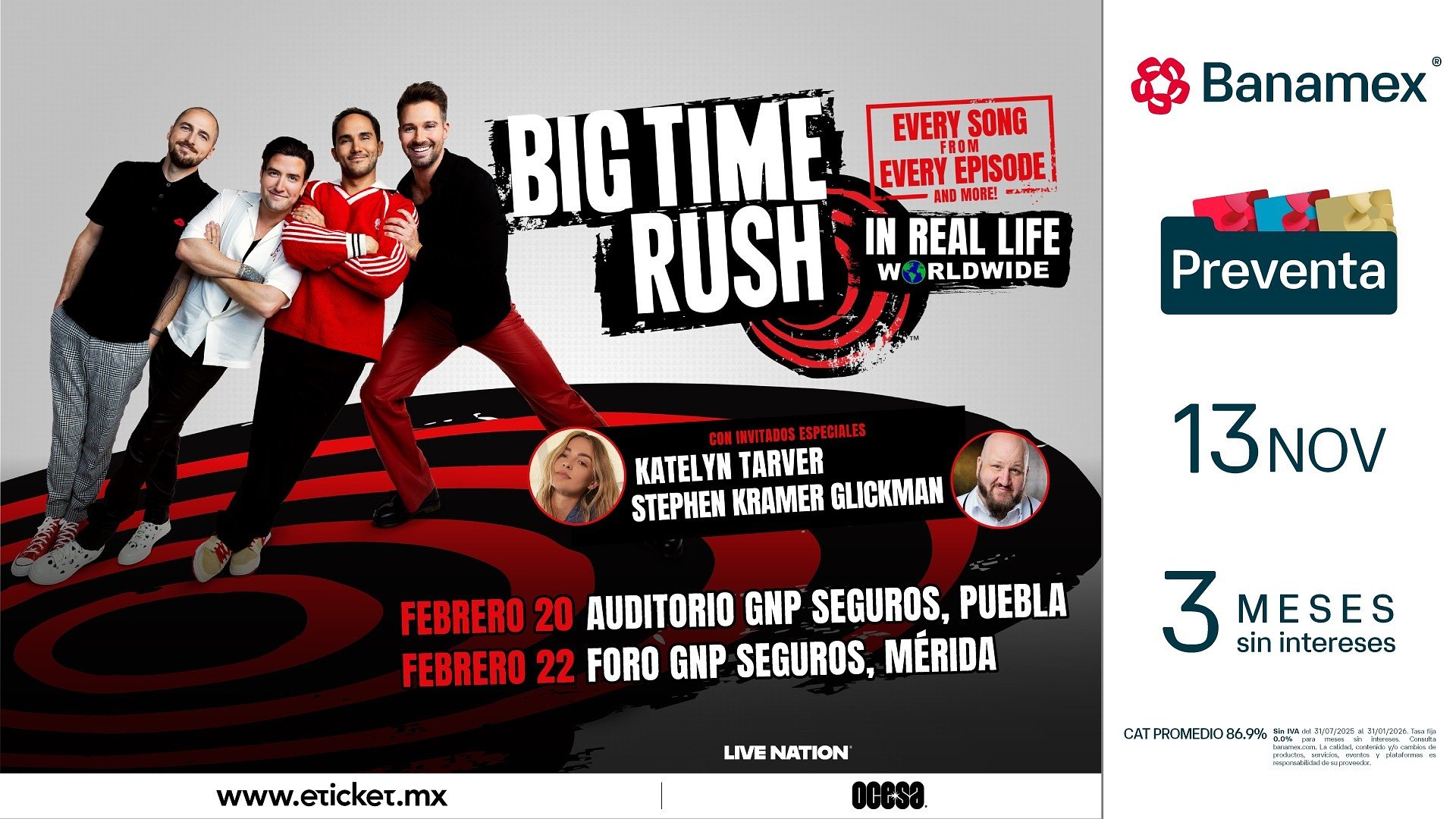 DEBIDO A LA ENORME DEMANDA, SE AGREGAN MÁS SHOWS: BIG TIME RUSH EXTIENDE SU GIRA MUNDIAL IN REAL LIFE HASTA 2026 CON NUEVAS PRESENTACIONES EN MÉXICO