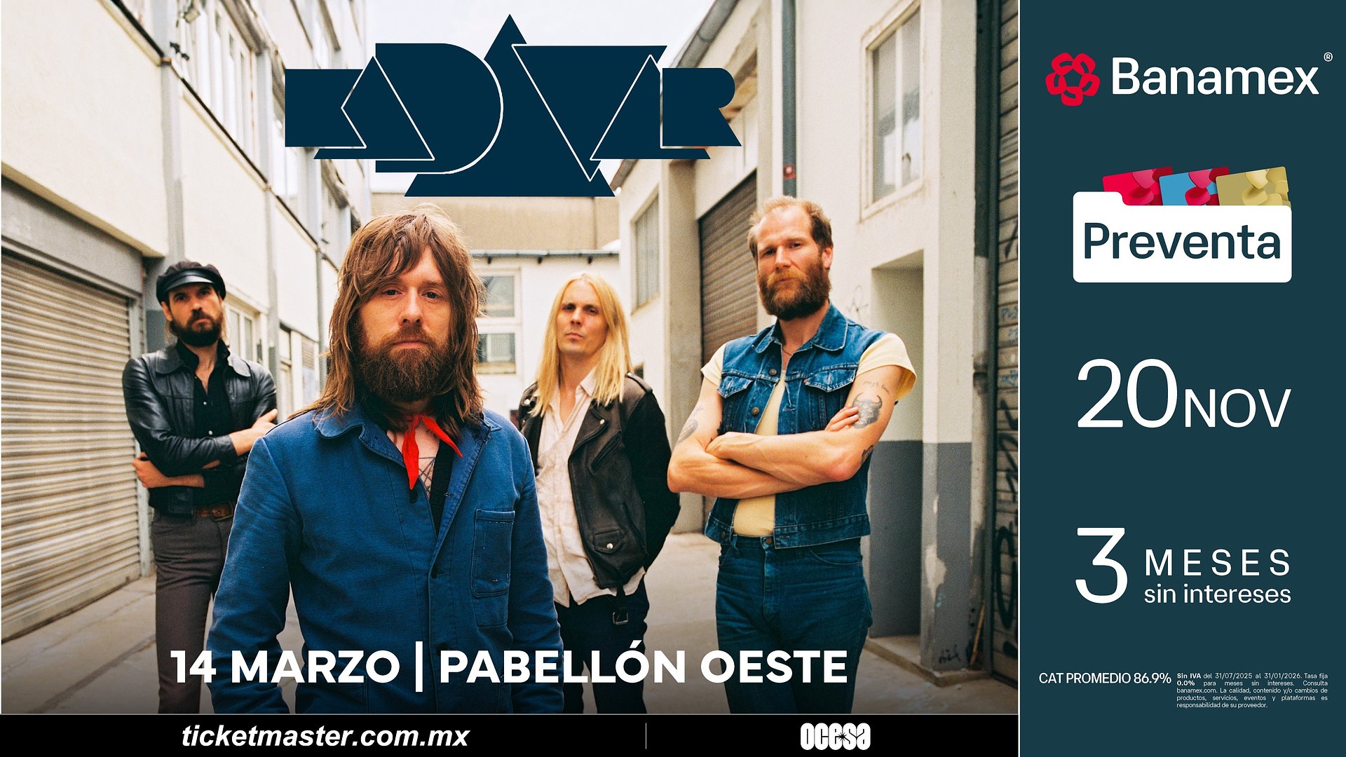 El krautrock de Kadavar se apoderará del Pabellón Oeste
