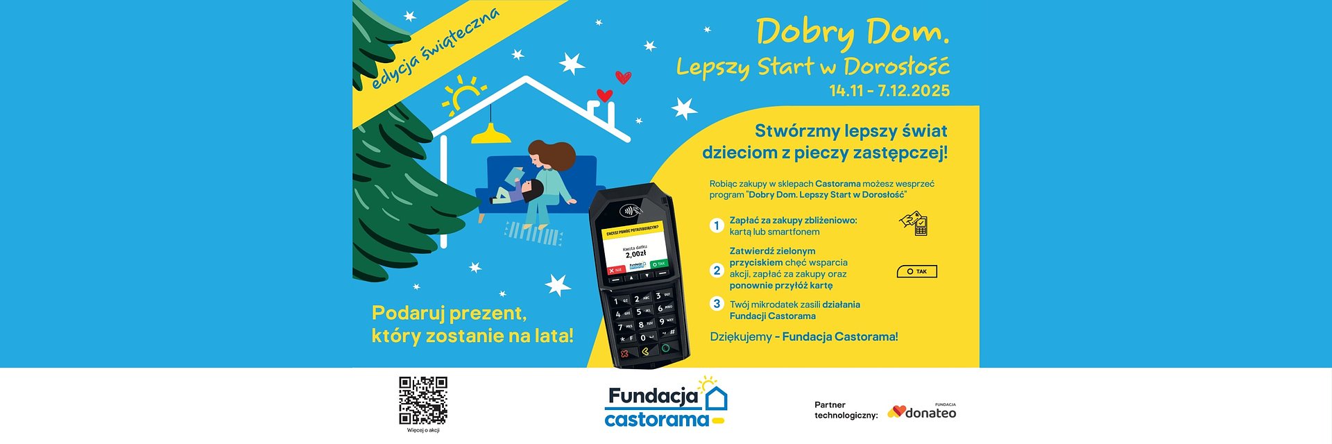 „Podaruj prezent, który zostanie na lata” – w Castoramie trwa świąteczna edycja mikrodonacji na rzecz dzieci i młodzieży z pieczy zastępczej