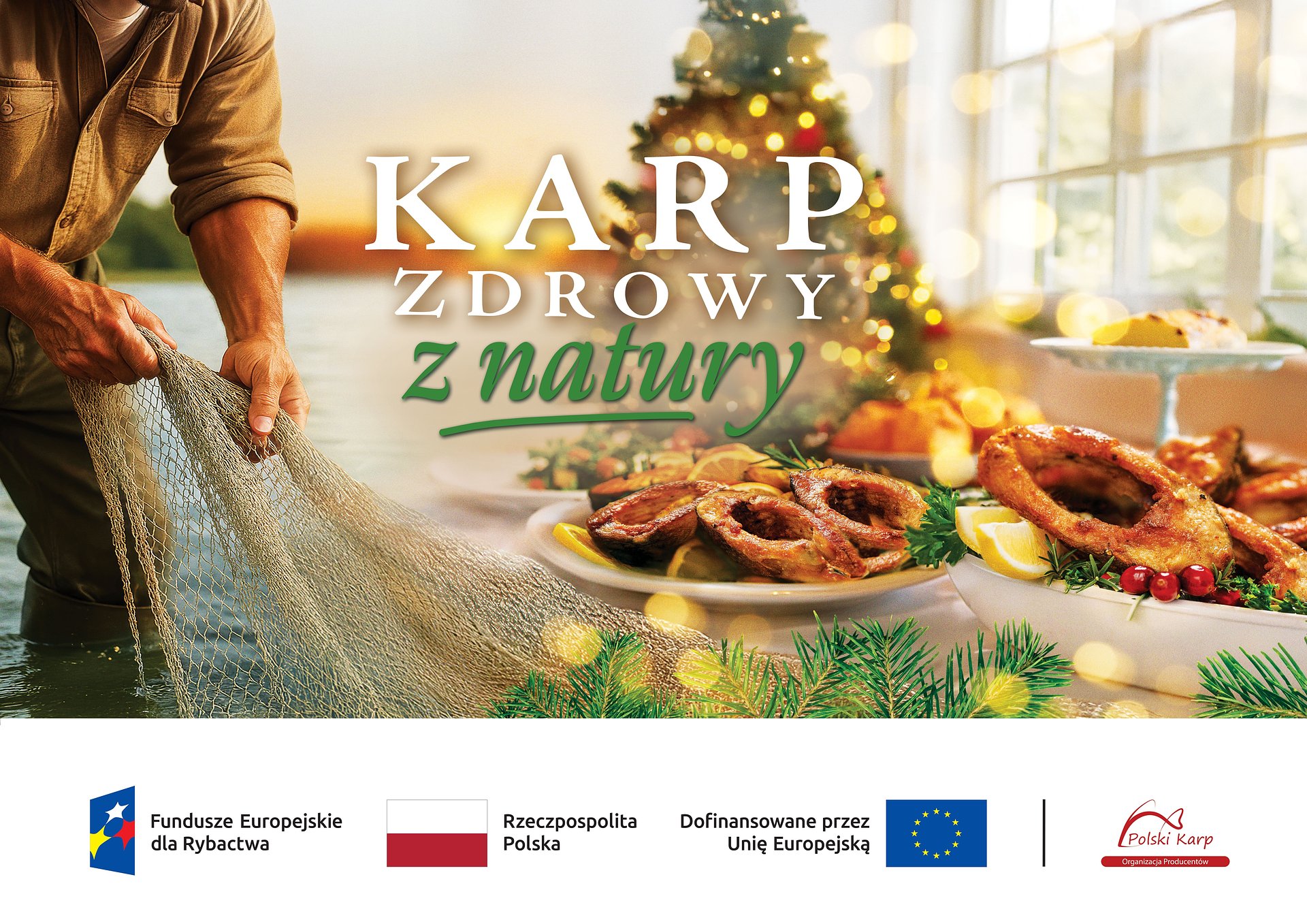 Organizacja Producentów Polski Karp wystartowała ze świąteczną kampanią. Rybacy i rybaczki sercem spotu