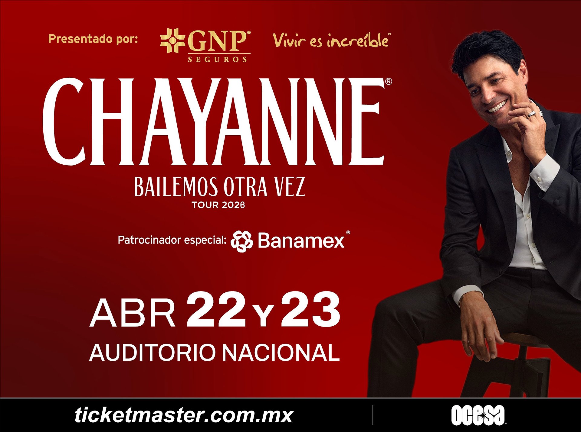 Tras el arrasador éxito en el Palacio de los Deportes, el icono puertorriqueño y papá de todo México, Chayanne, regresa para deleitar a sus fans