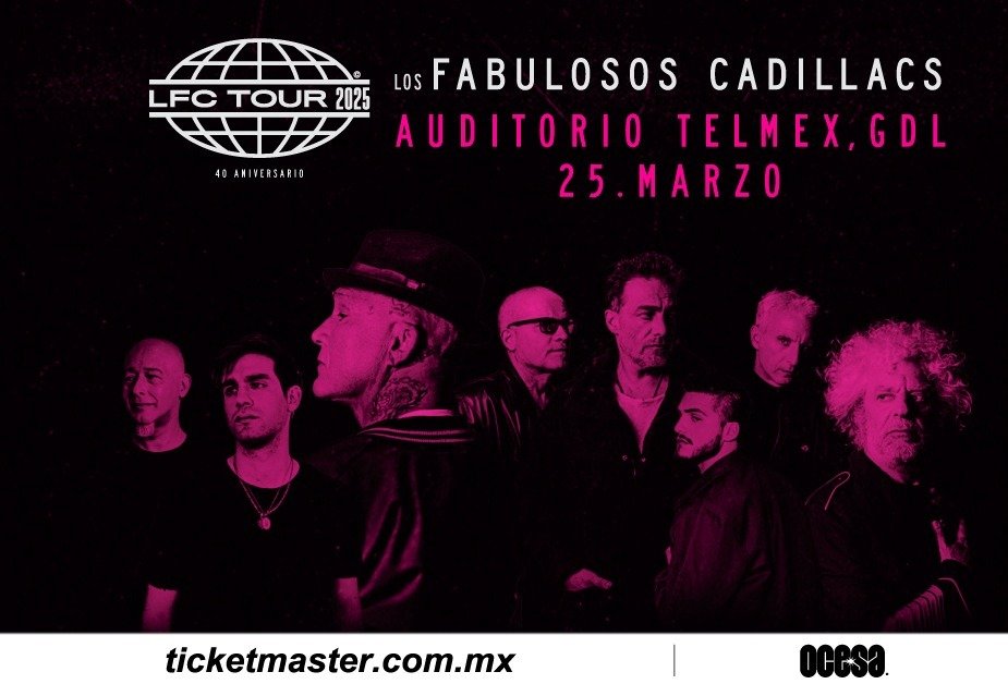 La legendaria banda argentina, Los Fabulosos Cadillacs, luego de su cita en el Vive Latino visitará la Perla Tapatía