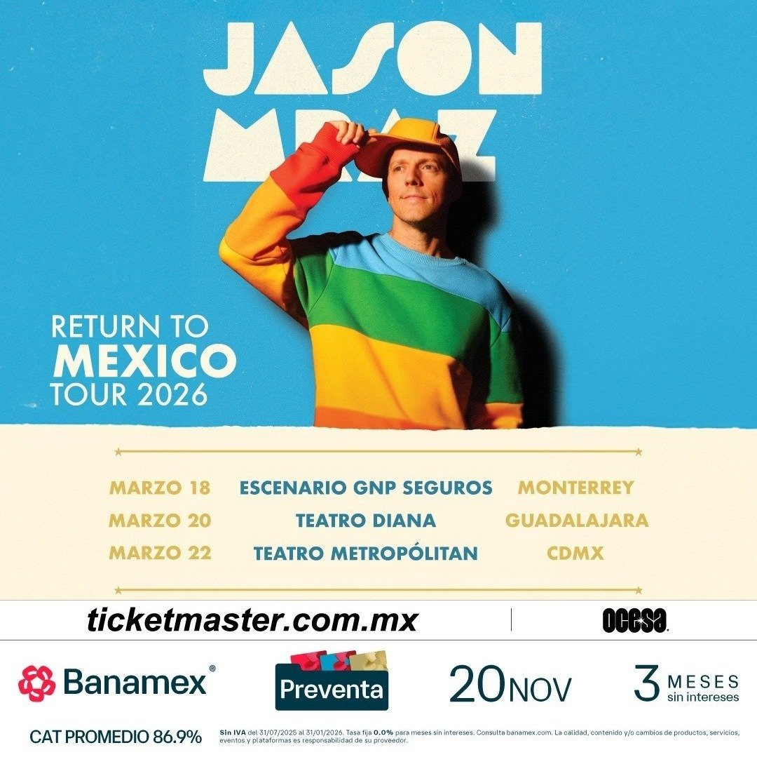 Invitación a conferencia de prensa virtual con Jason Mraz
