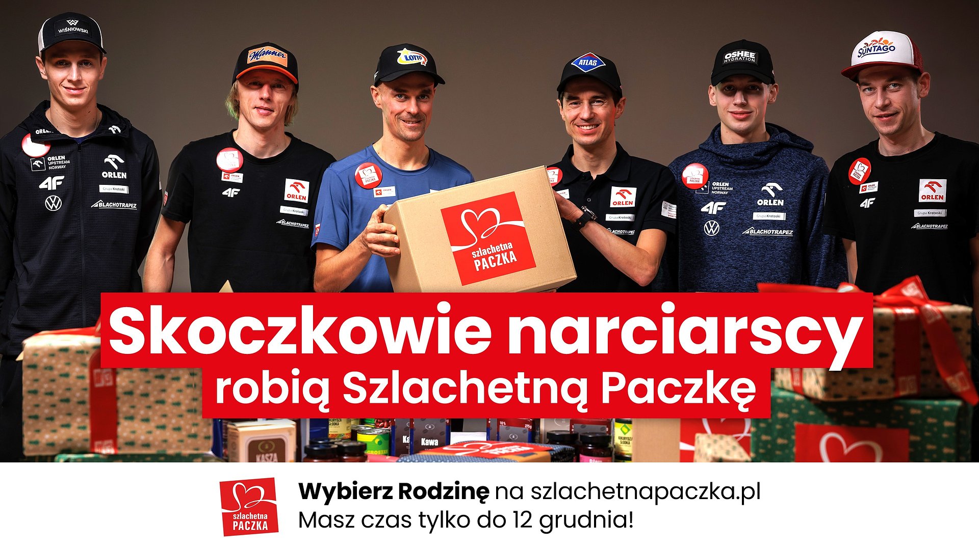„Jeszcze zdążysz zrobić Paczkę, leć na stronę i wybierz rodzinę” – apeluje Kamil Stoch. Skoczkowie narciarscy kompletują Szlachetną Paczkę