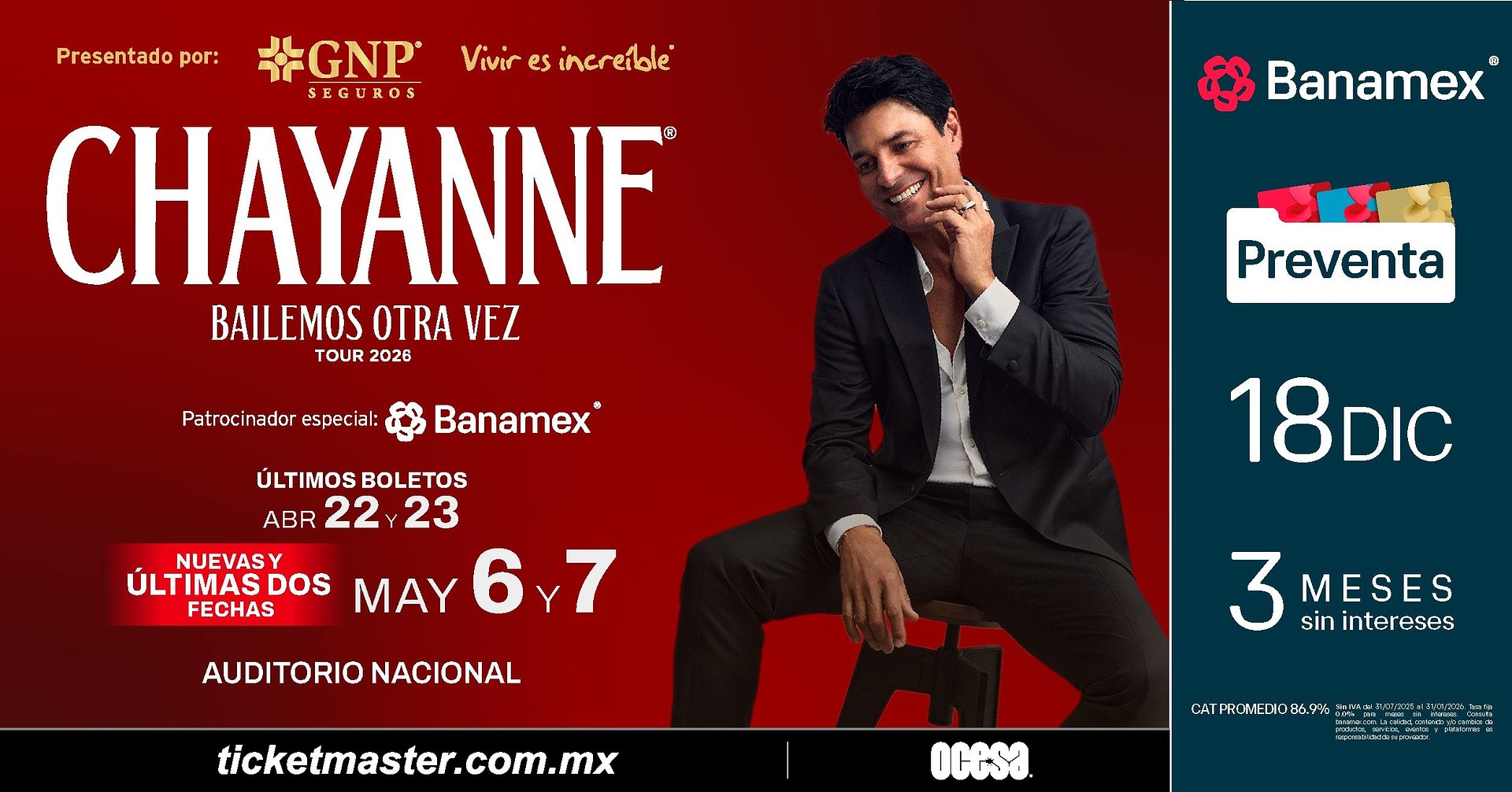 Chayanne anuncia sus dos últimas fechas para Ciudad de México