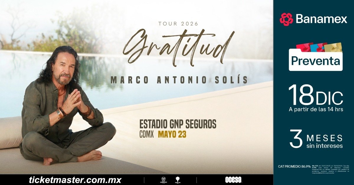 Marco Antonio Solís traerá su gira GRATITUD al Estadio GNP Seguros
