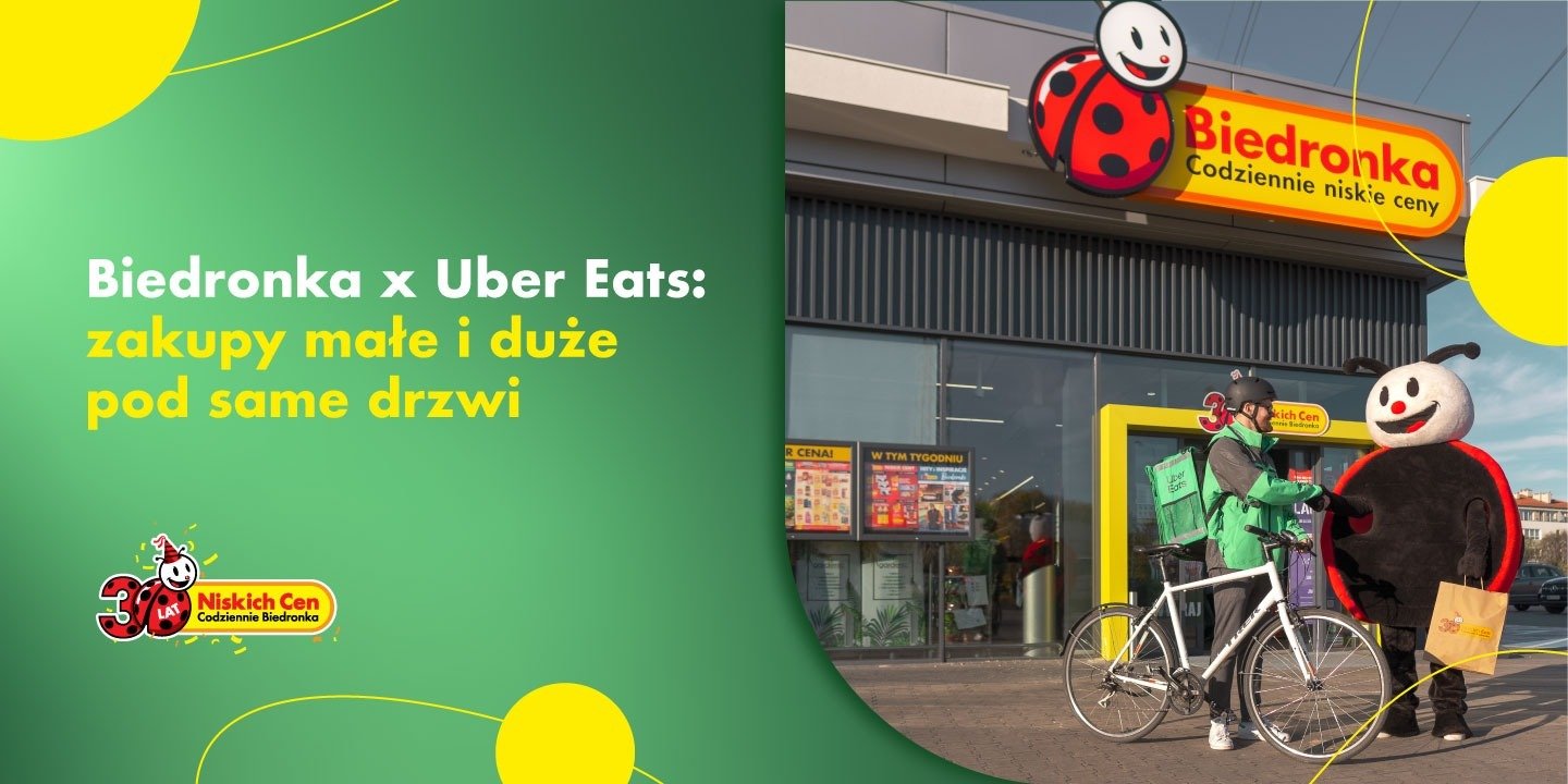 Biedronka x Uber Eats: zakupy małe i duże pod same drzwi