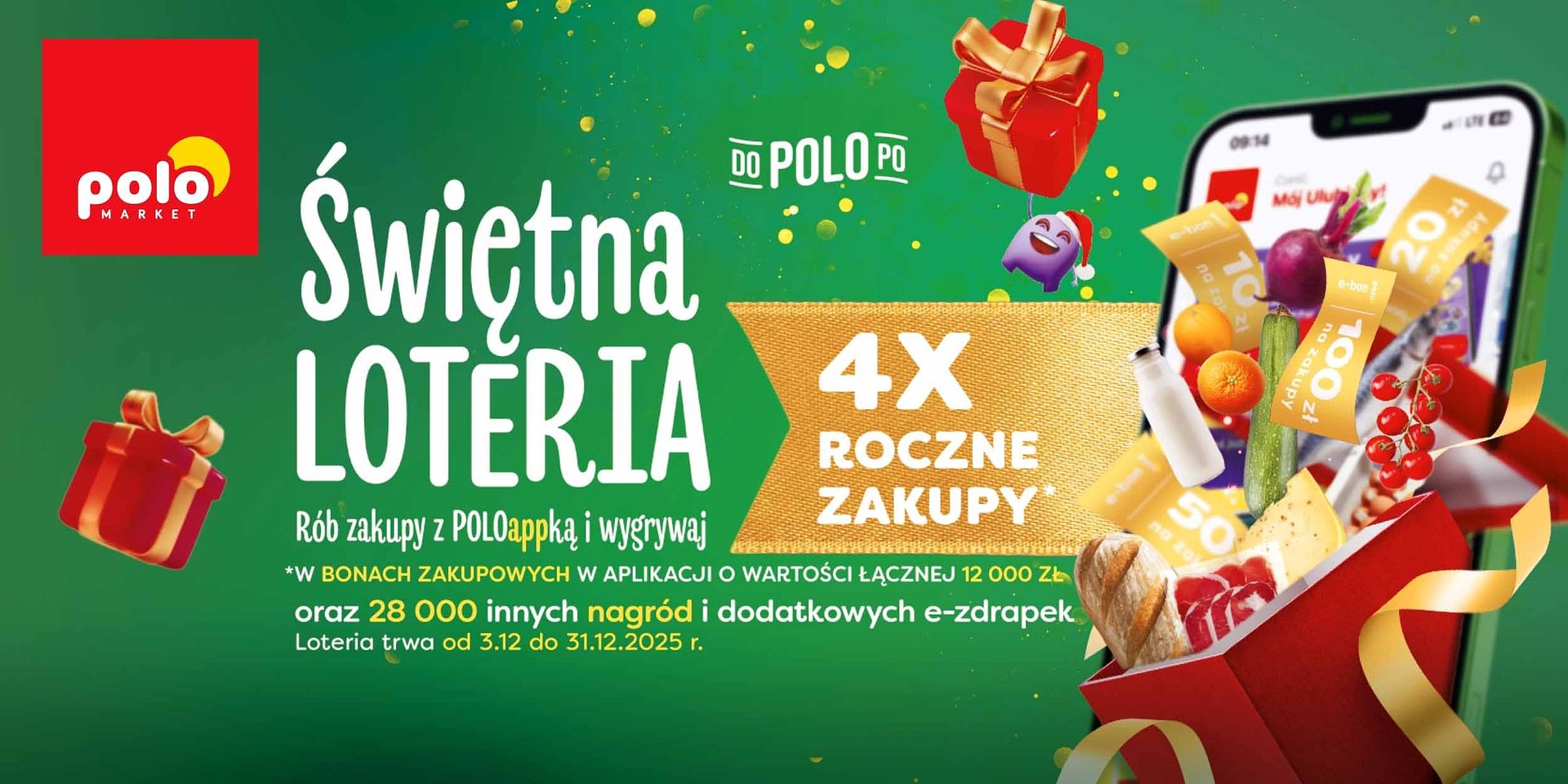 Do wygrania roczne zakupy w sieci POLOmarket! Świętna Loteria wciąż trwa!