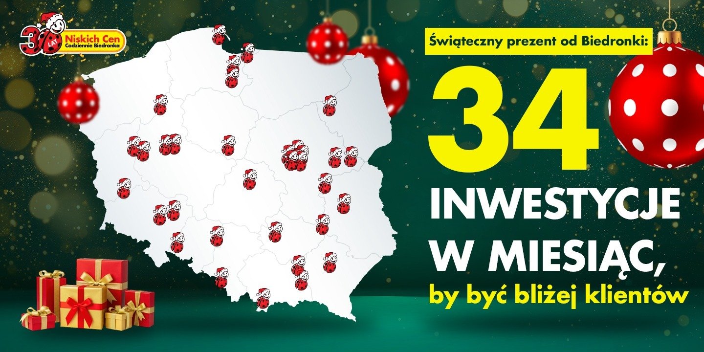 Święta z Biedronką: 34 inwestycje, by być bliżej klientów
