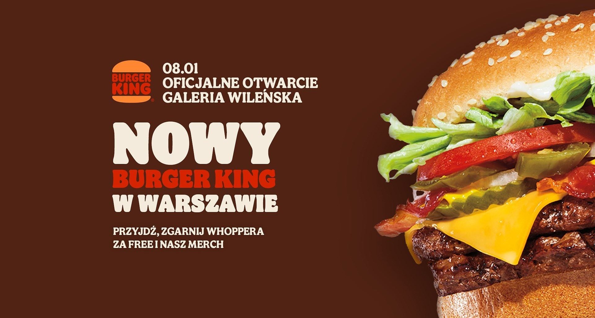 Burger King® otwiera 10. restaurację w Warszawie. W Galerii Wileńskiej czekają retro gry i darmowe Whoppery®