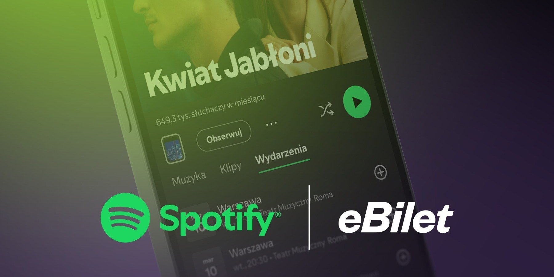 eBilet integruje się ze Spotify - pierwsze takie partnerstwo na polskim rynku biletowym