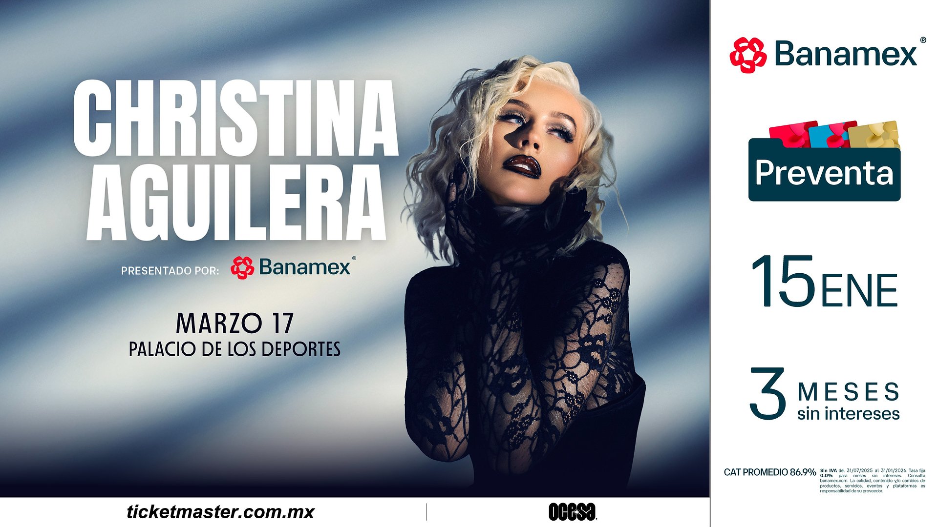 PRESENTADO POR BANAMEX: CHRISTINA AGUILERA ANUNCIA CONCIERTO EN LA CIUDAD DE MÉXICO